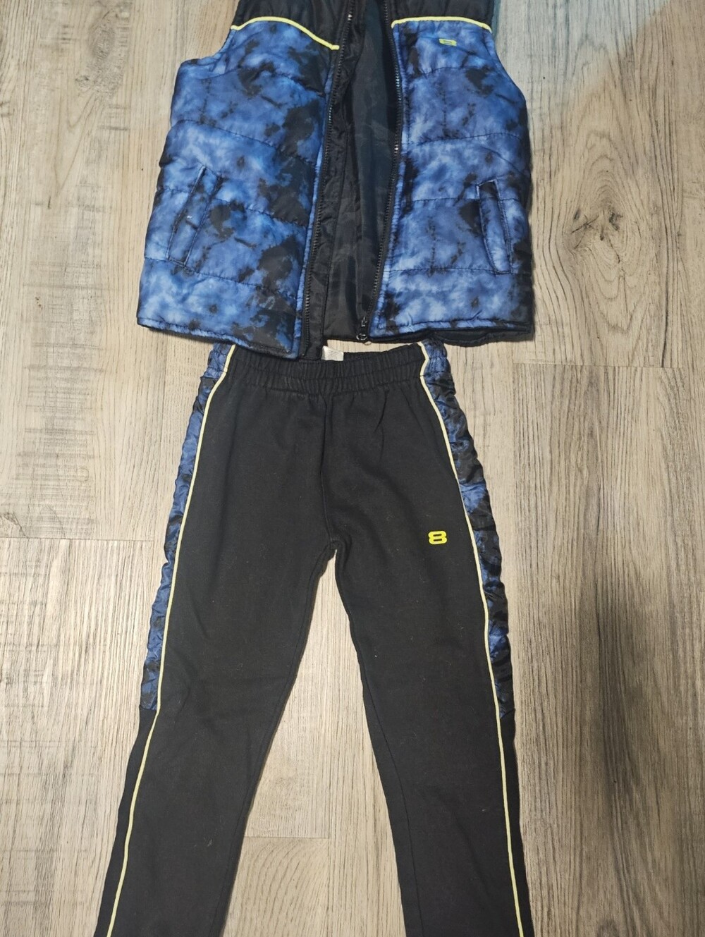 Kids Black Track Pants with Blue Accent - Comfortable Active Bottoms
